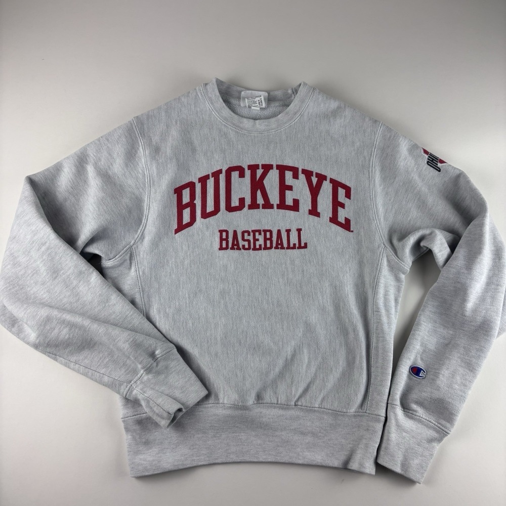 Champion Reverse Weave Ohio State Baseball Crewneck Sweater X-Small Gray Sweater